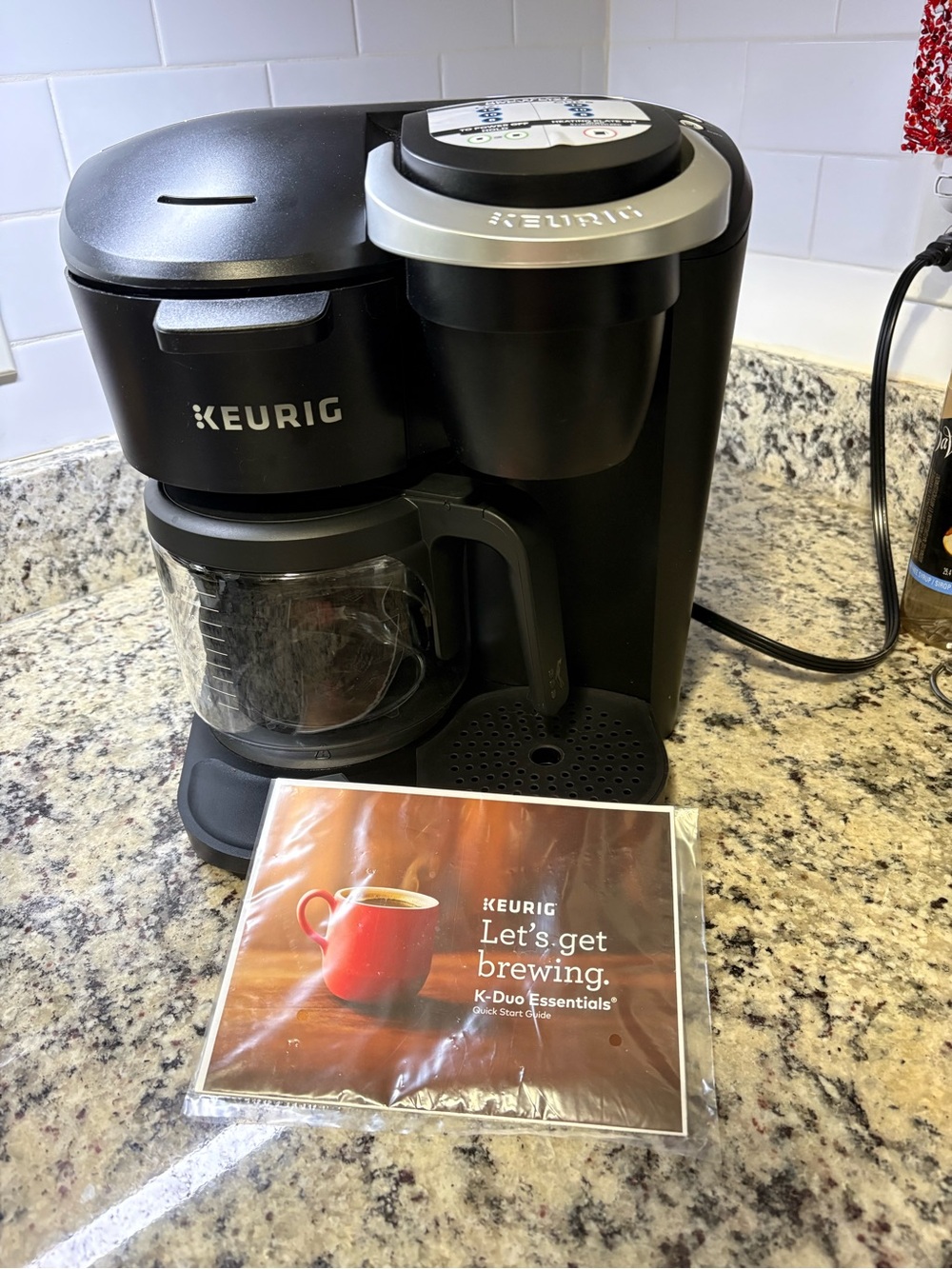 Keurig Coffee Maker Control Top in Black, Silver and Blue